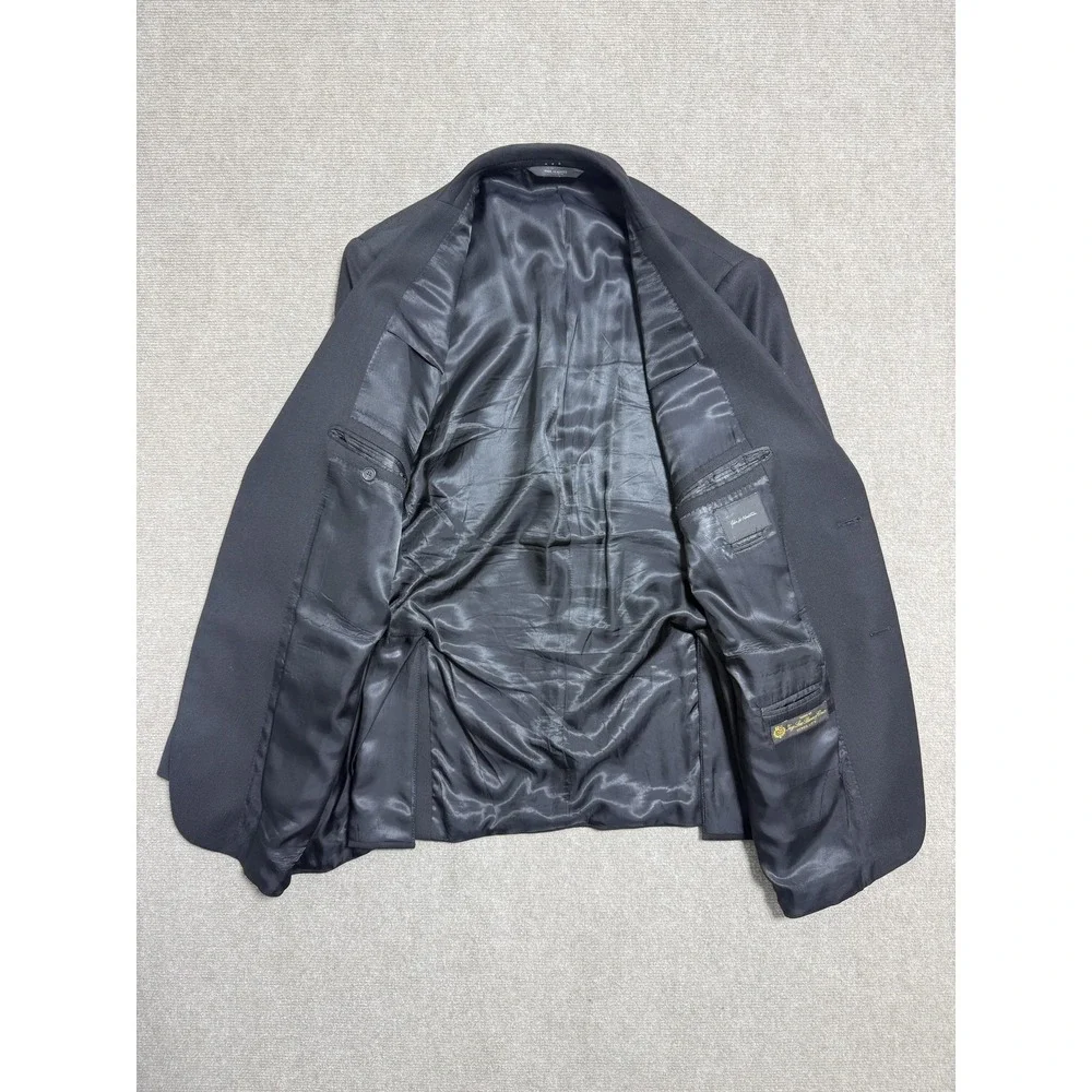 John W Nordstrom Blazer Mens 46L Black Wool Loro Piana Super 120s‎ Sport Coat